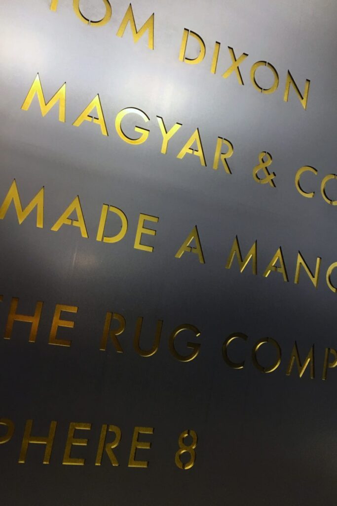 Tom Dixon Stuidio Showroom Signs