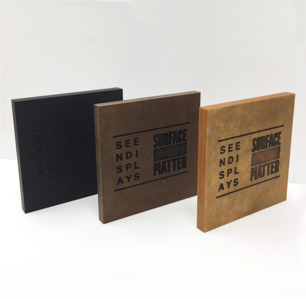 SEEN DISPLAYS & SURFACE MATTER Recycled paper