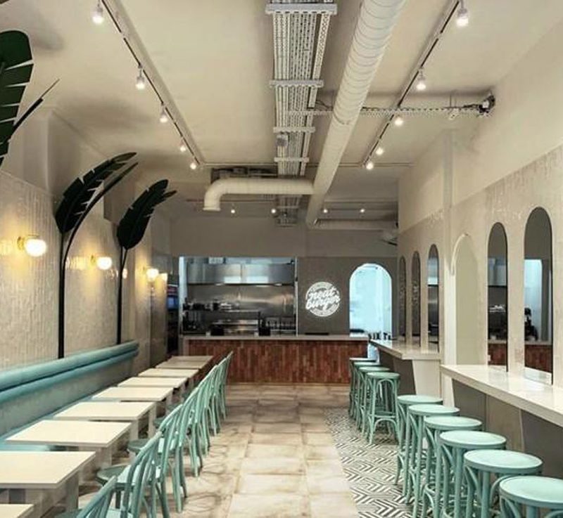 Neat Burger Store Signs and Interior