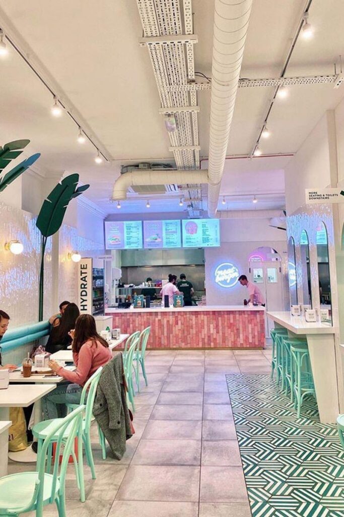 Neat Burger Store Signs and Interior