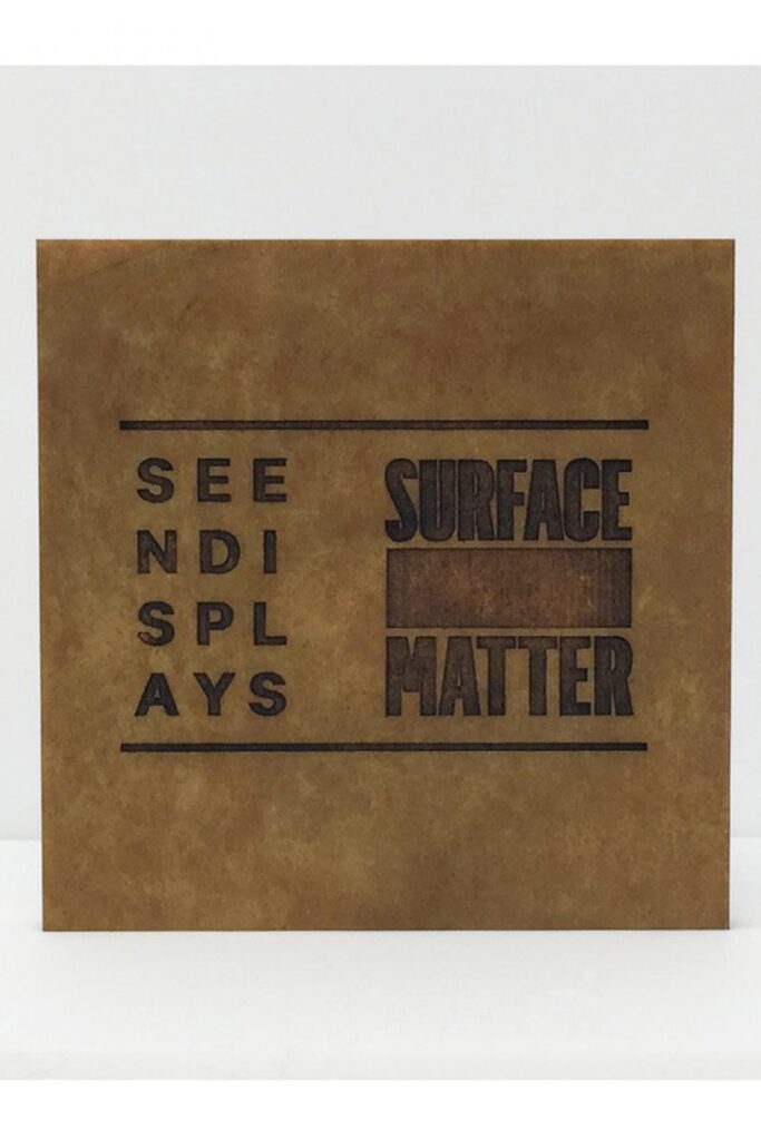 SEEN DISPLAYS & SURFACE MATTER Recycled paper